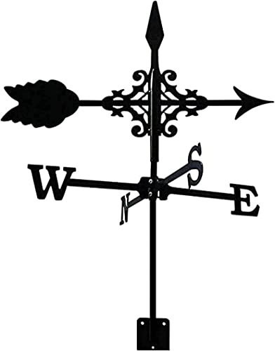 CLRAWSHB Girouette pour Toit - Girouette en métal avec Ornement en Forme de flèche Indicateur de Direction du Vent Piquet de Jardin Girouette Outil de Mesure Girouette de Jardin