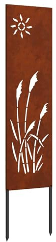 vidaXL Garten Sichtschutz-Leinwand Rostig 32 x 140 cm Wetterfeststahl, Garten und Terrasse, Rechteckig, Moderner Sichtschutz, Dekorative Einlagen, Außenscreen, Patio Akzent, Funktionale Trennwand