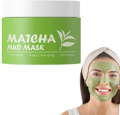 Green Tea Deep Cleanse Mask, Matcha Mud Mask, Grüner Tee Maske reinigt die Haut, Tiefenreinigung, Hydratation & Feuchtigkeit, Öl Haushalt der Haut, Natürliche Inhaltsstoffe (25g, 1)