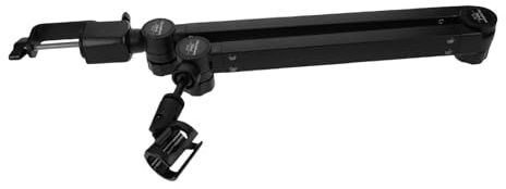 SOIMISS Verstellbarer Boom Arm Mikrofonständer mit Stabilem Tischhalter und Sicherem Clip Hoher Tragfähigkeit für Studio Podcast Streaming Inklusive Basis Förmigen Klettbändern