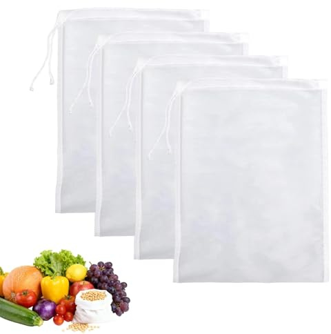 Livawnd Cheese Cloths for Straining – 4-Pack Reusable Muslin Straining Bags and Cloths, Perfect for Nut Milk, Yogurt, Almond, Soy, and Oat Milk