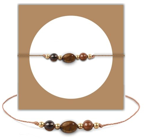 Maitawa Tigerauge Armband Damen mit Verstellbarem Band & Geschenkbox