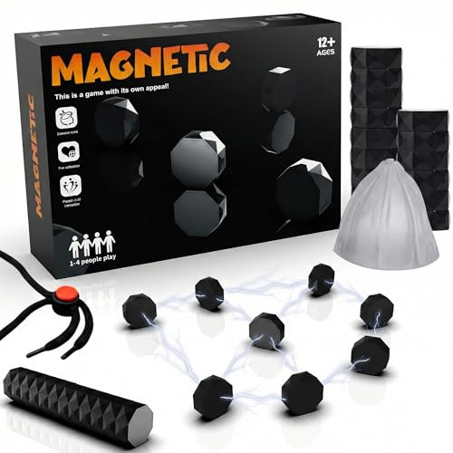 Magnetisches Schachspiel Set – Tragbares Magnetspiel mit 20 Magnetsteinen, Seil & Tasche, Reisespiel & Familienspiel, Strategiespiel für Kinder & Erwachsene, Geschenkidee