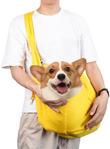 Sling Pet Carrier axelväska för små hundar | handsfree hundbärväska | Vändbar bärsele, bärsele för små hundar för resor, utomhuspromenader