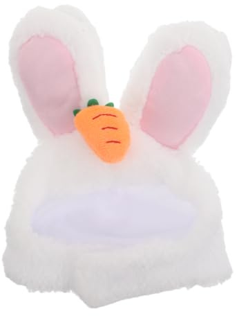 TOYANDONA Copricapo per Animali Domestici Orecchie di Coniglio in Poliestere Bianco, Leggero e Facile da Indossare, per Cosplay e Feste di Celebrazione per Cuccioli e Gattini
