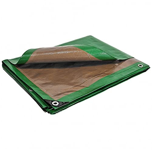 Telone plastica 5 x 8 m impermeabile verde e marrone 250 g/m² – Telo di protezione in polietilene