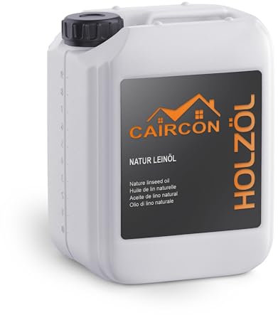 CAIRCON Huile de lin pure pour bois - Restaure les boiseries, meubles, chalets, terrasses - 10L