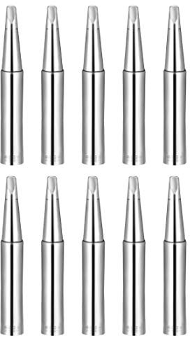 sourcing map Soldering Iron Tips 4mm x 6.5mm Flat Edge Replacement for Solder Station Tip 900M-T-2.4D Silver 10pcs