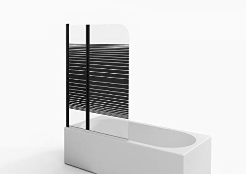 MARWELL BWF250 Black Lines - Parete per vasca da bagno, colore: nero opaco