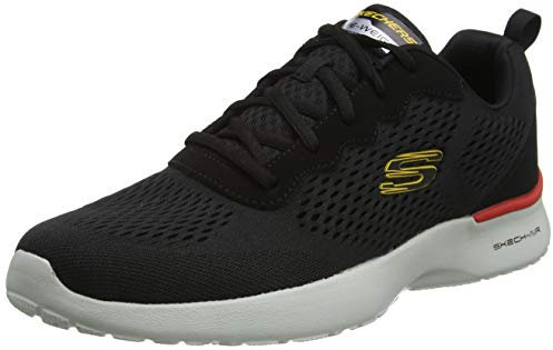 Skechers Skech-Air Dynamight Tuned Up, Zapatillas de Deporte Hombre, Black Engineered Mesh PU Gray Trim, 42 EU