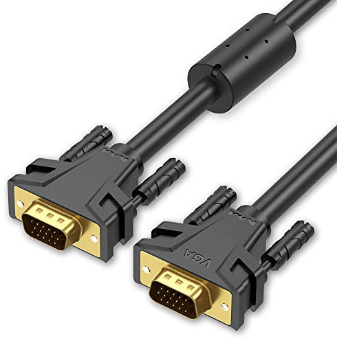 AKT Cable VGA 15Pines Línea VGA Macho a Macho Cable de Transferencia de Vídeo Adaptador Convertidor HDTV Cable Auxiliar,10m