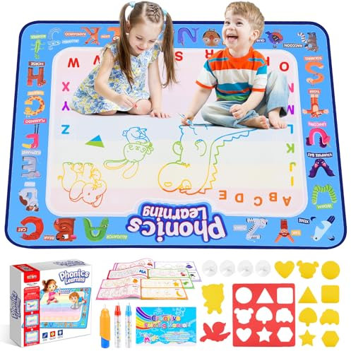 Tapis Dessin Eau, Jouet Enfant 1 2 3 4 Ans Jouet Bebe 1 2 3 4 Ans Cadeau Enfant 1 2 3 4 Ans Jeux Enfants 2 Ans Jouet Fille 1 2 3 4 Ans Cadeau Fille 1 2 3 4 Ans Jeux Educatif Enfant 1-4 Ans (100X80 CM)