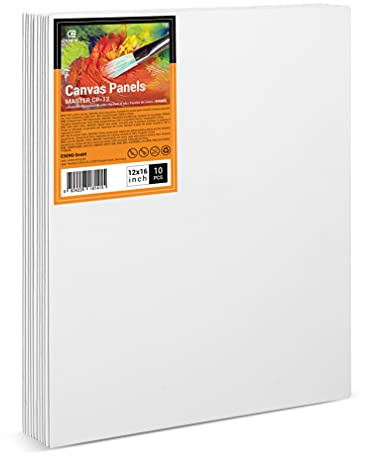 ESENG® Canvas set 10 stycken, 30 x 40 cm | 12 x 16 tum, 100 % bomull, 280 g/m², canvastavsset, målarbok för akrylfärg, oljefärg, tempera och gouache