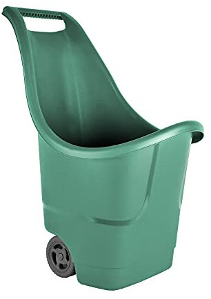 Serinova Chariot de jardin, chariot multifonction pour patio et jardin, capacité 50 litres, 64 x 47 x 84 cm, couleur grise (BAHA-Yesil)