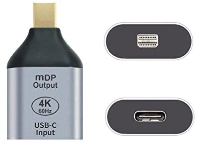 ChenYang Convertitore da USB C a Mini Displayport (il terminale mini DisplayPort deve essere collegato al monitor, non all'host. È necessario utilizzare il cavo da USB C a C da 10 Gbps. Altri cavi non