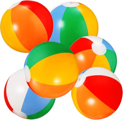 SCIONE Wasserball Aufblasbar 22cm Bunt Strandball Inflatable Beach Ball Klein