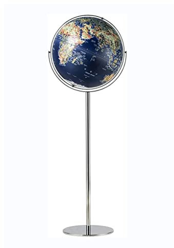 VNABO Geographische Globen Pädagogischer Geografie-Globus, Bodenglobus mit rundem Ständer, Erdkunde, beleuchteter Globus, dekorativer Globus, 43,2 cm Wohnkultur