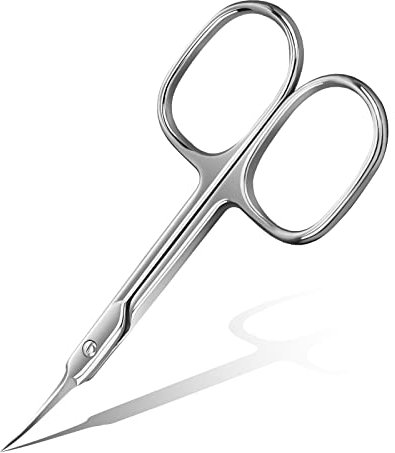 CGBE Professionelle Nagelhautschere mit Gebogener Spitze, Hautschere Extra Fein und Extra Scharf aus Edelstahl, zum Präzisen Kürzen Entfernen von Nagelhaut, Augenbrauen und Wimpern