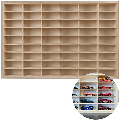 KRUZZEL 21997 Wooden Collector's Display Case 54 Compartments