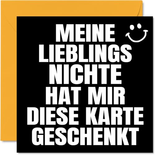 Stuff4 Lustige Geburtstagskarten für Onkel Tante Männer und Frauen | Meine Lieblings, Glückwunschkarte zum Geburtstag für Onkel Tante von Nichte, 145 mm x 145 mm Witzige Humor-Bday-Grußkarten