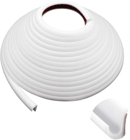 Grondaie per camper, lunghezza 10 metri, striscia in gomma, striscia antipioggia in PVC, deviatore a forma di J, nastro adesivo, adatto per porte auto, roulotte (bianco)