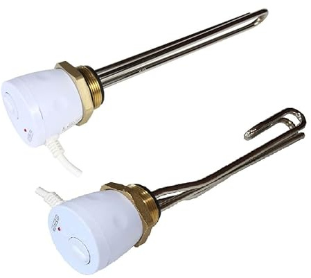 Selfa Tauchsieder Heizstab 3000 W – Elektro-Heizpatrone mit Temperaturregler 23–77 °C – 230 V – G 1 1/4 Gewinde – Überhitzungsschutz – Boiler/Heizkessel – Incoloy 825 – mit Schuko-Stecker