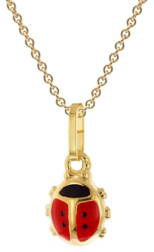 trendor Glückskäfer Anhänger 333 Gold mit Vergoldeter Silberkette 68248-38