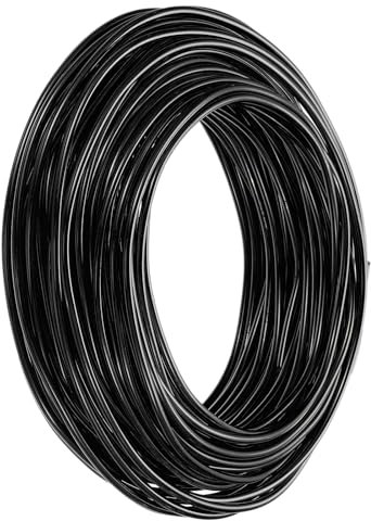 PATIKIL Alambre Bonsái de 4 mm, 1 Rollo Alambre Floral de Aluminio Anodizado, 29 Metros, para Fijar Ramas de Jardinería, Árboles, Formación Bonsai, Negro