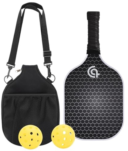 Ensemble de palettes Pickle Ball, ensemble de boules de cornichon avec sac - Raquette légère de Pickle Ball avec sac | Ensemble de boules de cornichon à noyau en nid d'abeille, poignée confortable, fo