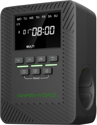 MARS Hydro ITime 2-in-1 Smart Zeitschaltuhr Doppelsteckdose App für Home | Doppelsteckdose individuell programmierbar mit 12 Ein/Aus-Schaltern für Homeoffice und Pflanzenwachstum