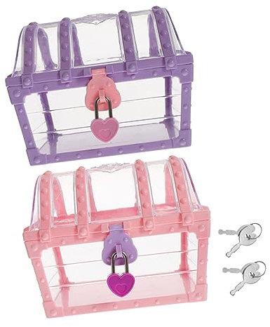 Alipis 2pcs Vintage Jewelry Treasure Box for Boys and Girls Locking Plastic Storage Box for Parties Pirate Theme Classroom Decor