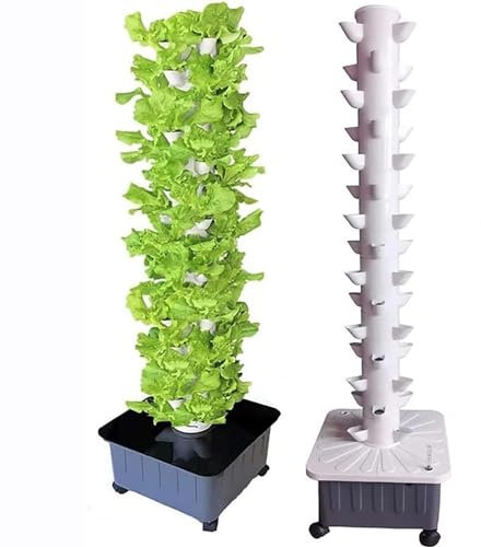 Kit de Cultivo hidropónico Vertical para Interiores con Torre de Cultivo hidropónico de 15 Pisos y 45 sitios para Plantas Vasos de colonización de PP Desmontables Invernadero de Cultivo hidropónico