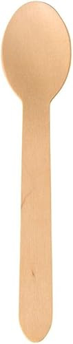 lisetar Disposable Wooden Cutlery Spoons Forks Knives Set Biodegradable Ecofriendly 100% Birchwood Disposable Cutlery Set for Birthday Party (300 Spoons)