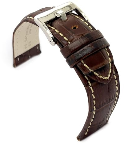 diloy Correa reloj cuero grabado aligator deportiva 368 | Pulsera de piel vacuno hombre o mujer deportivo grosor 5mm costura en blanco rojo azul con cambio rápido o herramientas