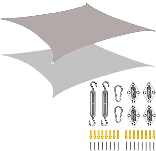 Tenda parasole impermeabile per esterni, 6 x 6 m, rettangolare, protezione dai raggi UV, per giardino, patio, terrazza, ombrellone esterno vela ombreggiante.