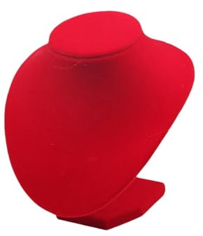 DYYEUAVT Espositore for collana, modello busto, porta ciondolo rosso brillante, espositore for mostre, salone(S)