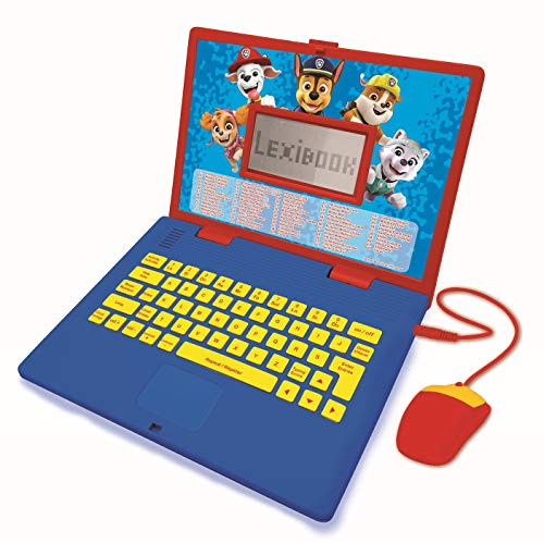Lexibook, Paw Patrol, Educational and Bilingual Laptop French/English, Toy for Child Kid (Boys & Girls), 124 Activities, Learn Play Games and Music, Red/Blue, JC598PAi1LXB