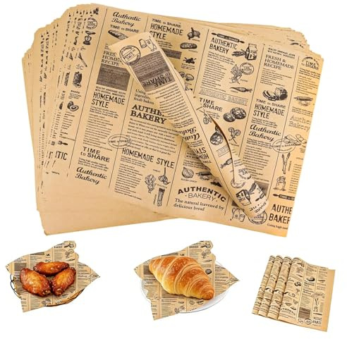 100 Blätter Backpapier Bogen, 38x28 cm Großformat - Ungebleicht, Fettfest & Antihaft Backpapier für Ofen, Grill & Küche - Ideal für Burger, Pizza, Brot, Kekse, Fisch & Fleisch