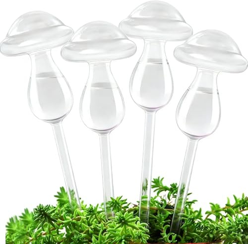 AnBoxiaodian 4 unidades de riego para plantas de interior, hongos, bolas de riego para dispensador de agua, plantas de balcón, sistema de autoriego para jardín y vacaciones, transparente