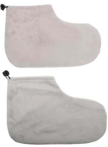 Funda de Parafina para Pies Cera, 1 Par, Algodón Felpa | Cuidado de Pies para Pedicura, Mantiene Calor, Cómoda y Fácil de Poner y Quitar, 1 Par