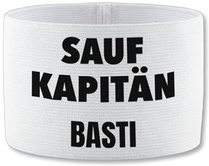 Geschenk mit Namen personalisiert by Shirtracer - Jako Kapitänsbinde - & Alkohol - Saufkapitän Wunschname - Malle personalisiert Accessoires Mallorca Party Saufen