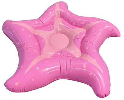 Pool Float Lounger - Inflatable Star Shaped PVC Sunbathing Bed, Blow Up Water Raft Mattress | Portable Pool Floating Mat For Beach, Lake, Backyard, Swimming Party, Travel Leisure Use