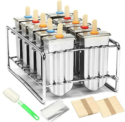 Eisform aus Edelstahl, für gesundes hausgemachtes Eis ideal für Partys drinnen und draußen, 10 Stück