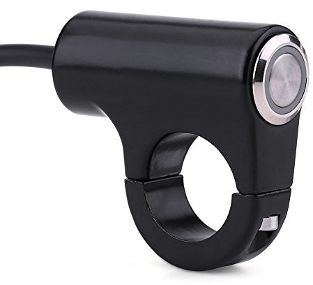 Commutateur de Commande de Guidon, Keenso Interrupteur de Guidon de Moto 7/822mm Bouton-poussoir en Alliage d'Aluminium Interrupteur à Bascule Universel(A)