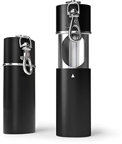 Taschenaschenbecher Geruchsdicht für Zigaretten | Reise-Aschenbecher für Unterwegs | To Go (1 Stk - Schwarz Matt)