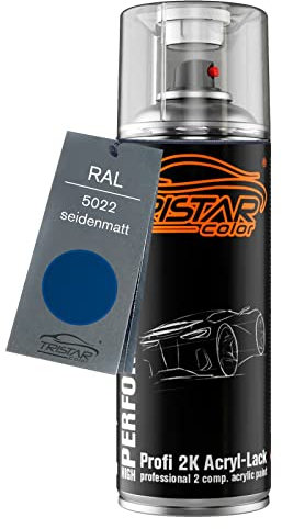 TRISTARcolor RAL 5022 Nachtblau seidenmatt 2K Acryl Spraydose Sprühdose Spritzlack Sprühlack 400 ml schnelltrocknend