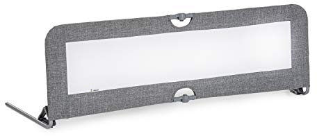 hauck Bettschuztgitter Sleep N Safe Plus XL für Kinder 18 Monate bis 5 Jahre, Großer Rausfallschutz Bett für Elternbett 150 x 50 x 44 cm, Faltbar, Tragbar, Bettgitter für Kleinkinder (Melange Grey)