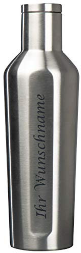Vakuum-Trinkflasche mit Gravur / aus Edelstahl mit auslaufsicherem Verschluß