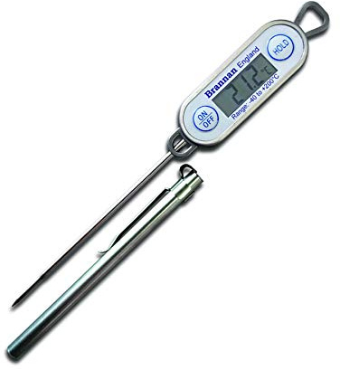 Brannan Termometro di prova resistente all'acqua in acciaio inox, lettura istantanea, per cottura di alimenti e carne, per uso in cucina e ristorazione