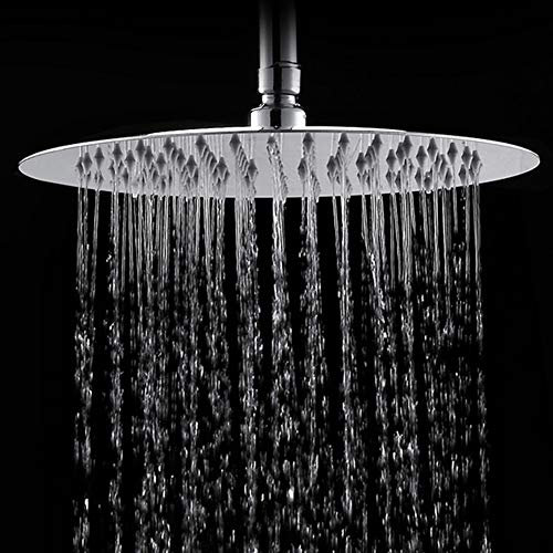Large Rain Shower Head Round 304 Stainless Steel Ultra Thin Bathroom Shower Head High Pressure Rainfall Showerhead (8inch)